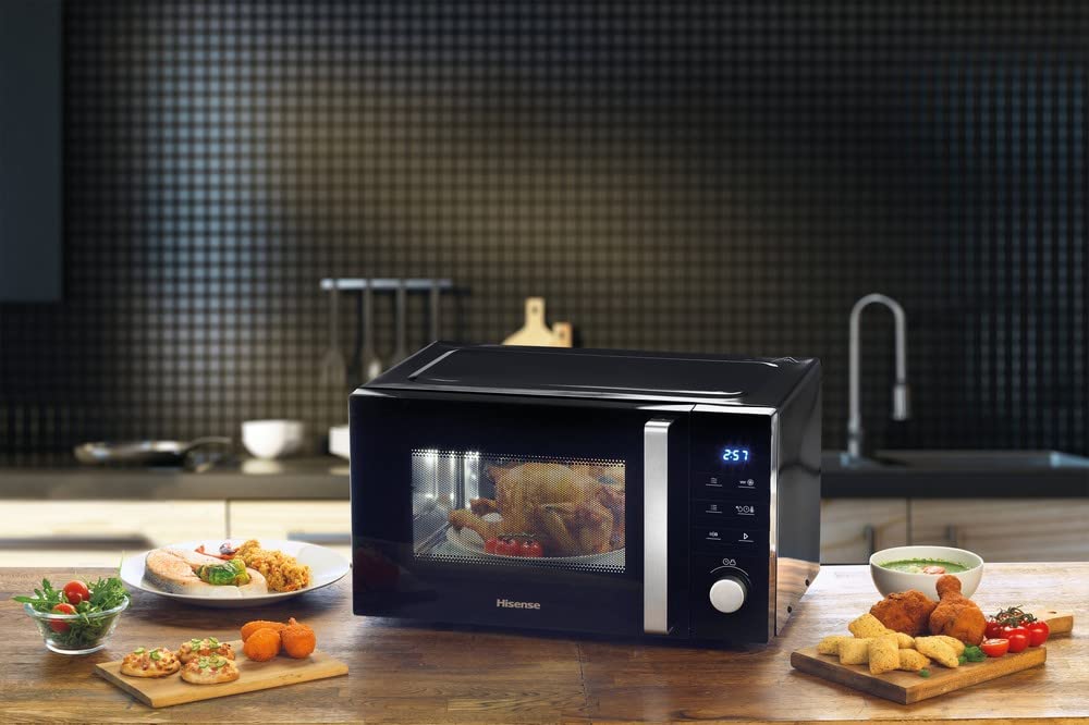 Hisense Kuchenka mikrofalowa H25MOBS1HC 25 litrów 900 W, 7 programów grillowania, gorące powietrze