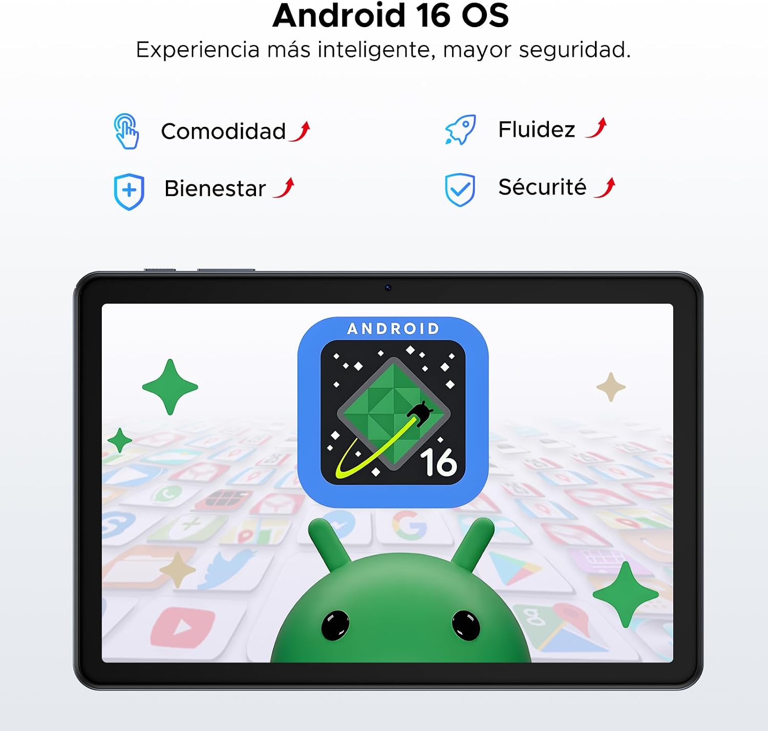 P10 Tablet Android 16, Tablet 10 Pulgadas 48GB RAM+128GB ROM/2TB TF, Tableta con Teclado y Lapiz, 90Hz Screen, 7000mAh, Gemini AI, 5G WiFi, Face ID, 5W OTG, OTG, GPS, 3.5mm, Widevine L1, Gris 9
