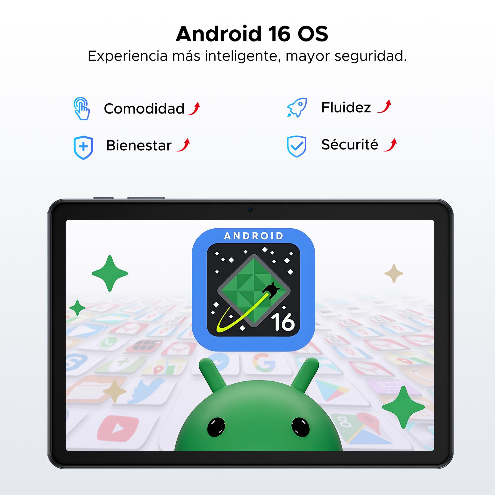 P10 Tablet Android 16, Tablet 10 Pulgadas 48GB RAM+128GB ROM/2TB TF, Tableta con Teclado y Lapiz, 90Hz Screen, 7000mAh, Gemini AI, 5G WiFi, Face ID, 5W OTG, OTG, GPS, 3.5mm, Widevine L1, Gris