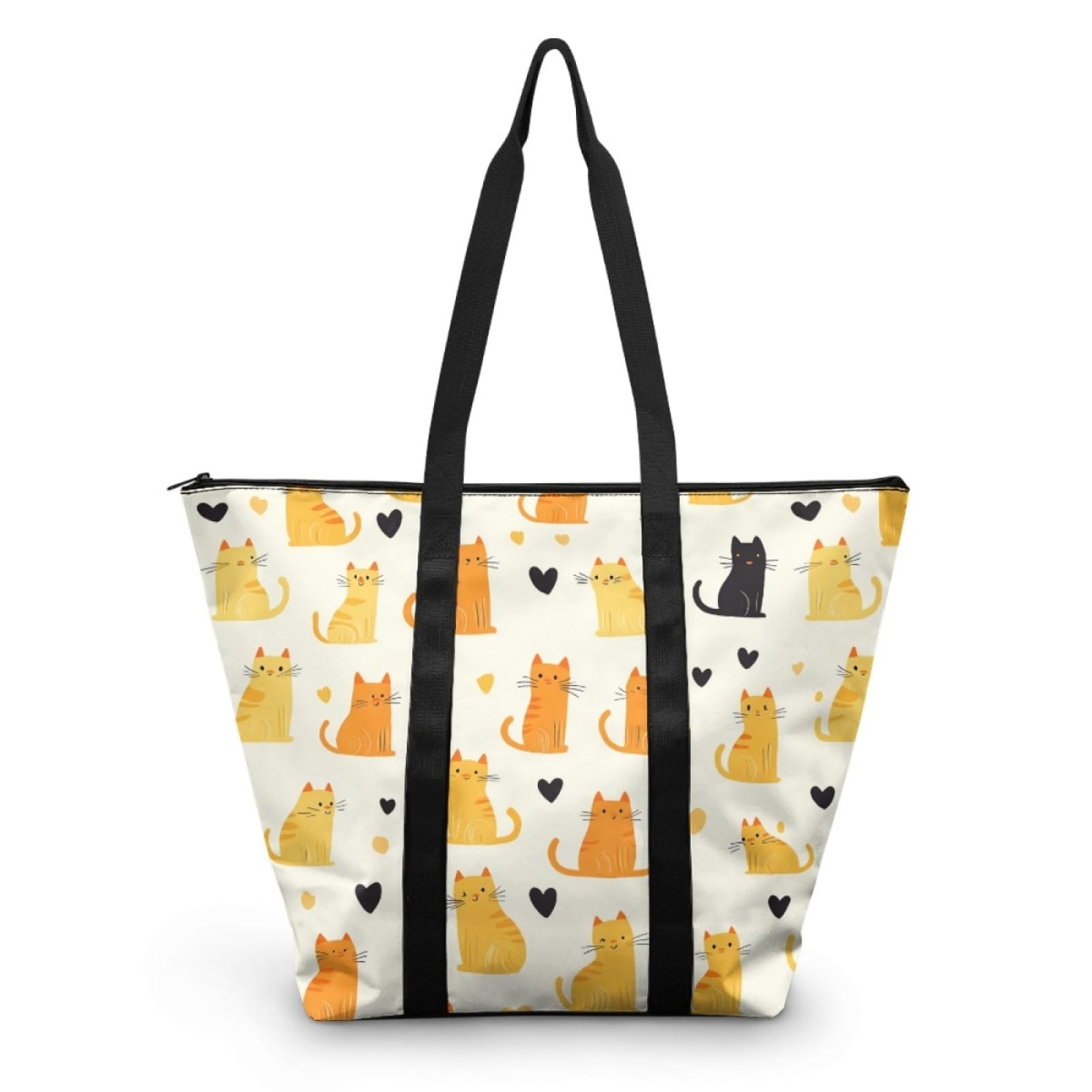Tote Bag Tela Bolsas de Tela Poliéster Bolso de Mano de Mujer Reutilizable Bolsa Compra Plegable Tote Bag Cremallera Bolso Viaje Duradero Totebag