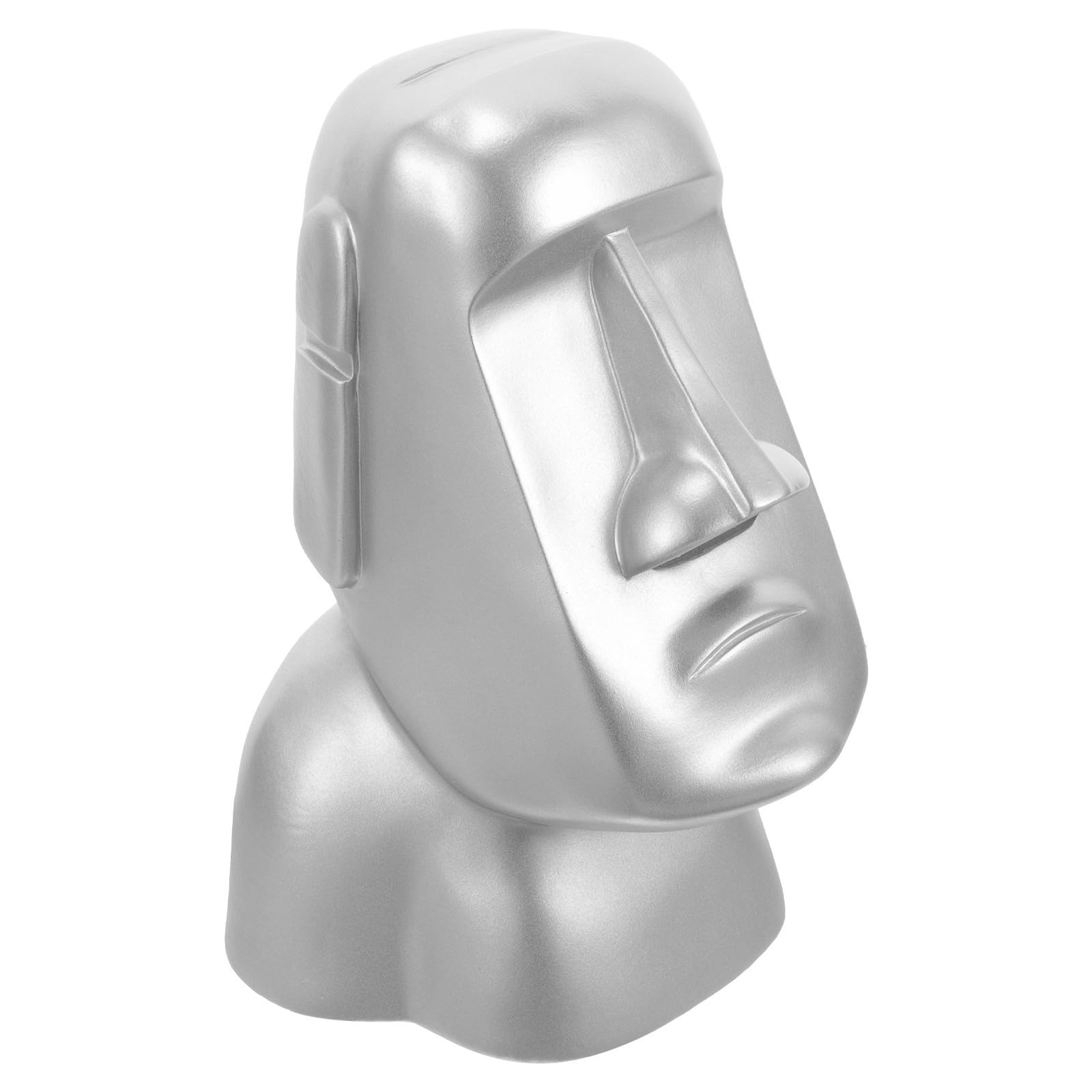 Toyvian Kopfhörerhalterung aus Kunstharz in Moai Statue Design Dekorativer Kopfhörerständer für Schreibtisch Eleganter Organizer für Büro und Zuhause Silberfarbene Kreative Dekoration