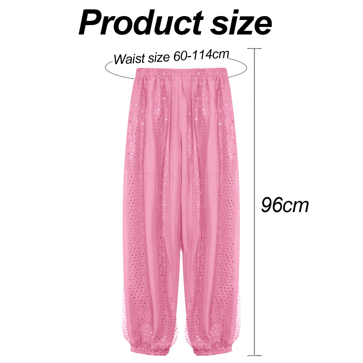 Pantalon Harem de Danse du Ventre Arabe Tribal en Mousseline de Soie, Costume de Performance Lâche Brillant pour Fête Zumba Dansant Yoga