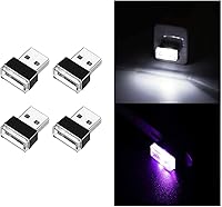 Vista 8 de Ziciner 4 PCS Lámpara de Atmósfera Interior de Coche LED USB, Mini Luz Nocturna LED Portátil, Kit de Iluminación Ambiental de Maletero con Interfaz