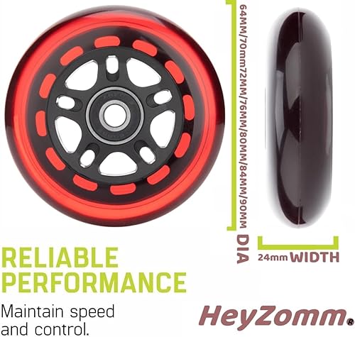 Miniatura 4 de HeyZomm Ruedas para patines en línea para exteriores e interiores, ruedas de repuesto para patines en línea 85a, ruedas de hockey con rodamientos