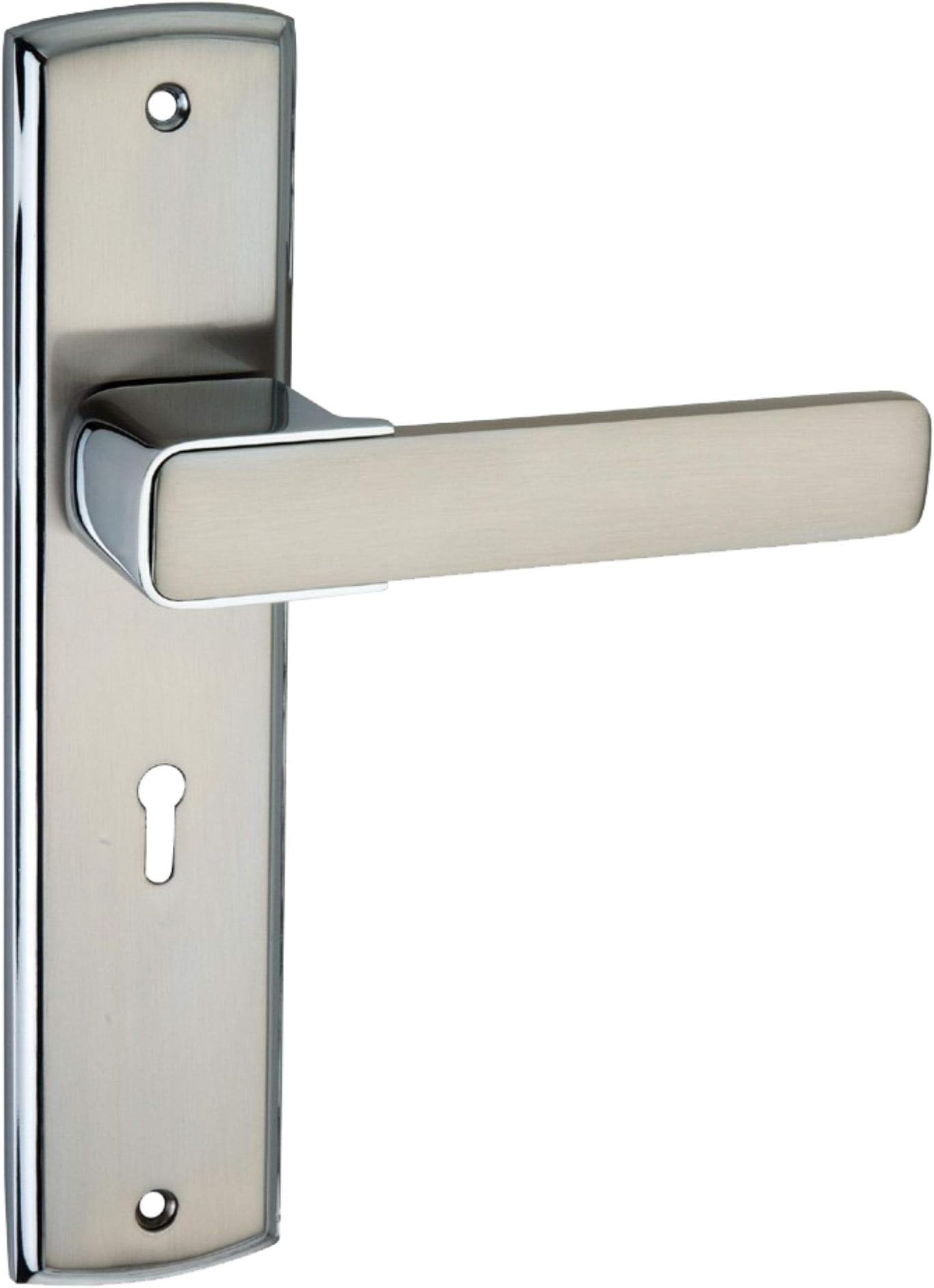 Harrison APPLE-60602 White Metal Premium Door Handle Set (Silver, 6 Lever, 3 Keys)