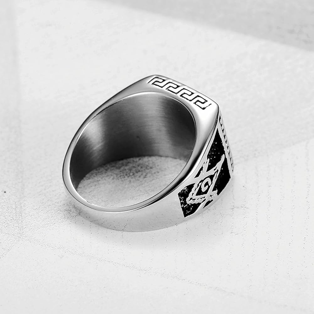 MONOCHROME　RING Amazon.com: HETIMXIA Class Square Cut Black stone ring for