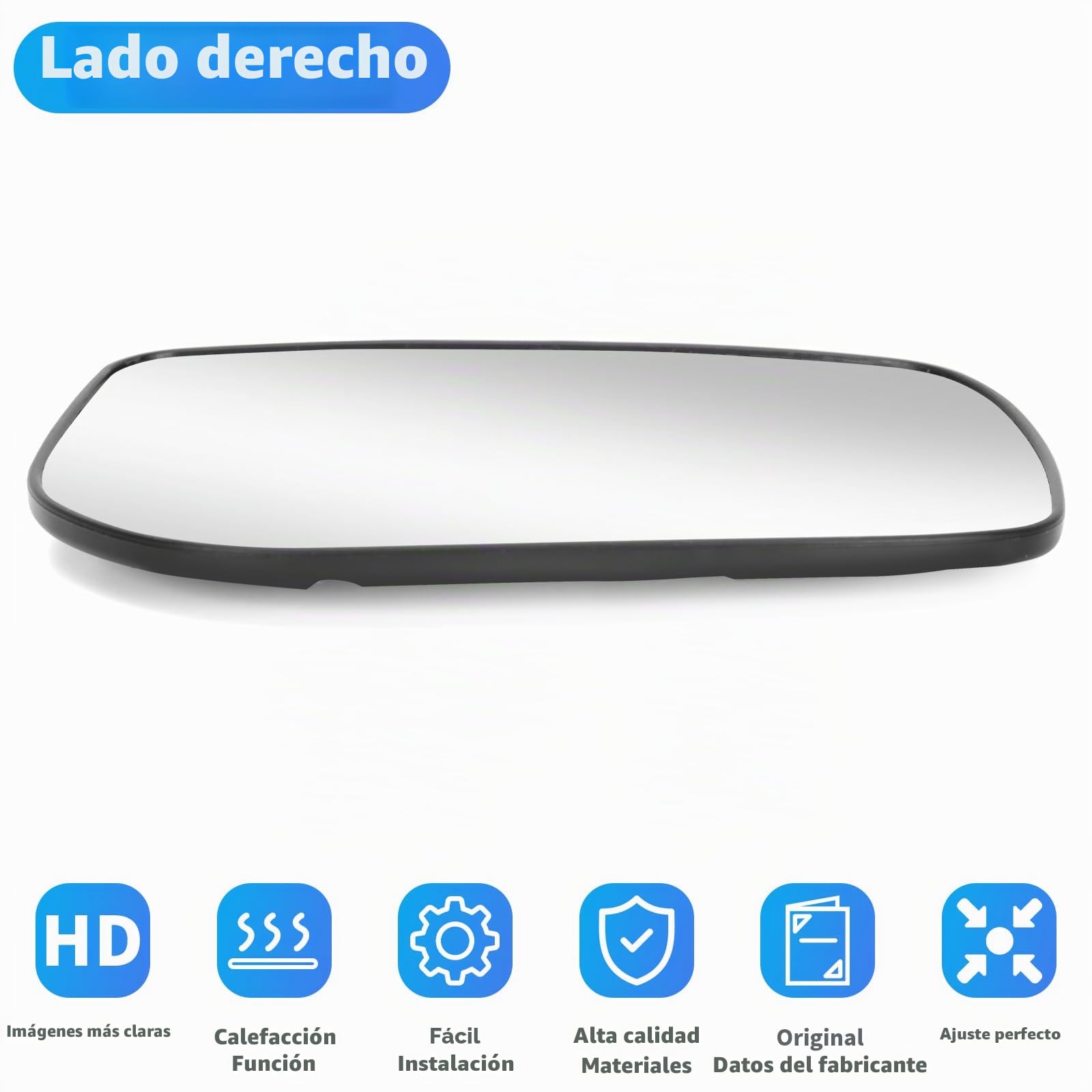 Mingke Cristal Espejo Retrovisor Derecho para Toyota YARIS (P9) 2006-2011 Retrovisor Exterior Calefactable Ajustable
