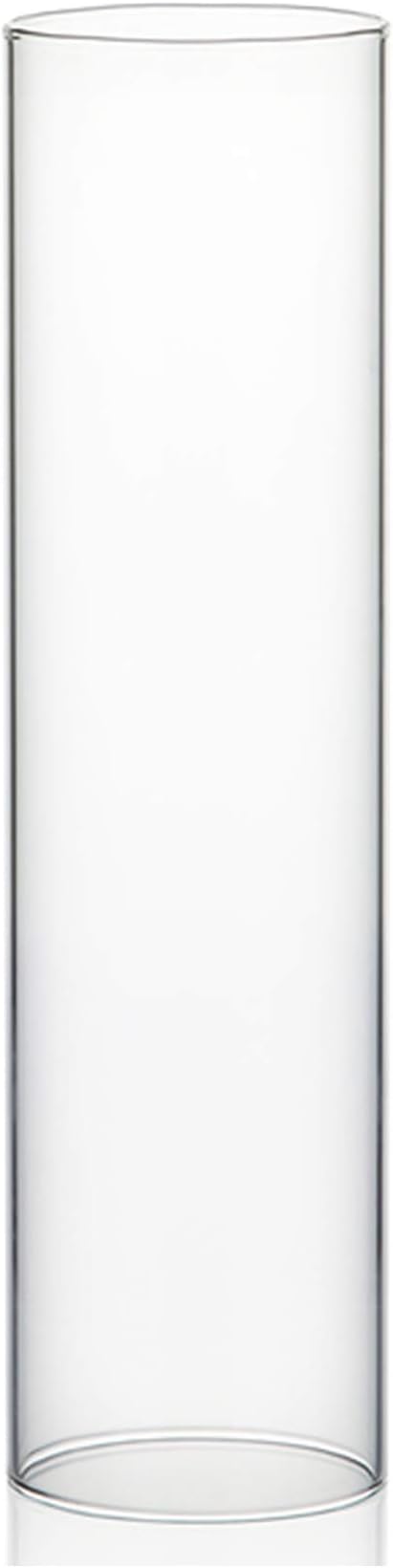 WGVI Hurricane Candle Holder Sleeve, Wide 4", Height 16", Clear Glass Cylinder Candleholder, Chimney Tube, Open Ended Candle Shade, 1 Piece