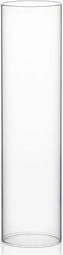 Miniatura 69 de WGVI Funda para portavelas Hurricane, ancho de 6 pulgadas, altura de 10 pulgadas, portavelas cilíndrico de vidrio transparente, tubo de chimenea