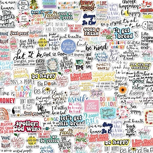 cobee Inspirational Quote Stickers,100 Pieces Motivational Stickers Aesthetic Decal Waterproof Bottle Sticker Positive Sticker for Students Teachers Laptop Scrapbooking, Journal