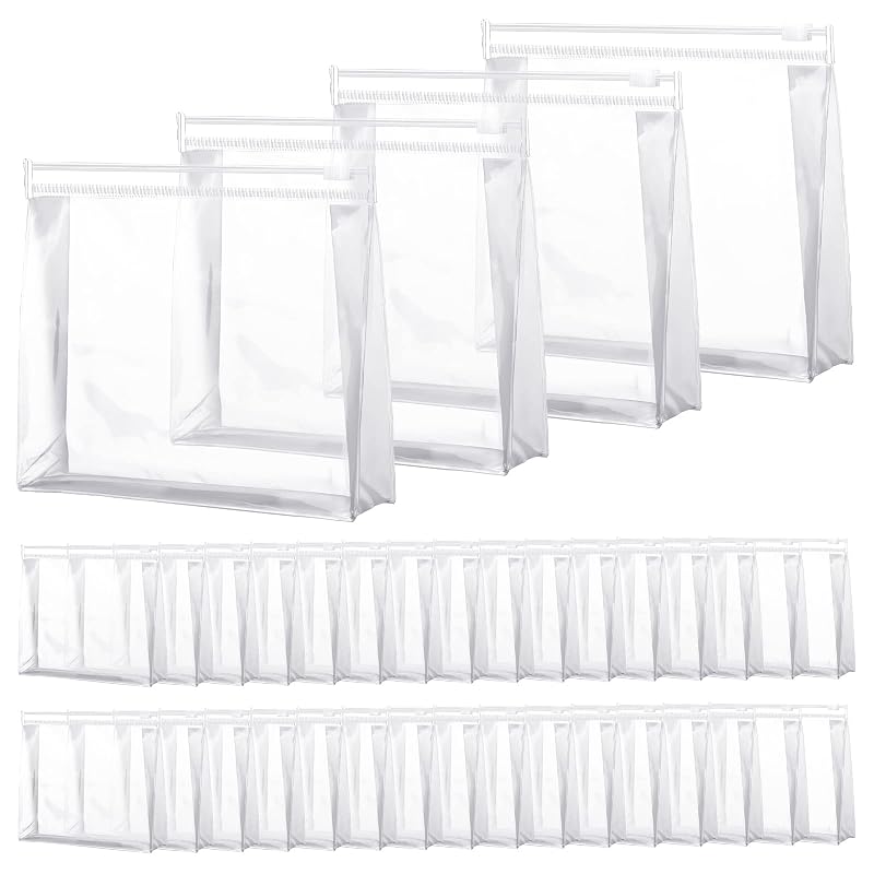 Necessaires transparentes com zíper Xuniea, 50 unidades, 14,99 x 12,95 x 3,68 cm