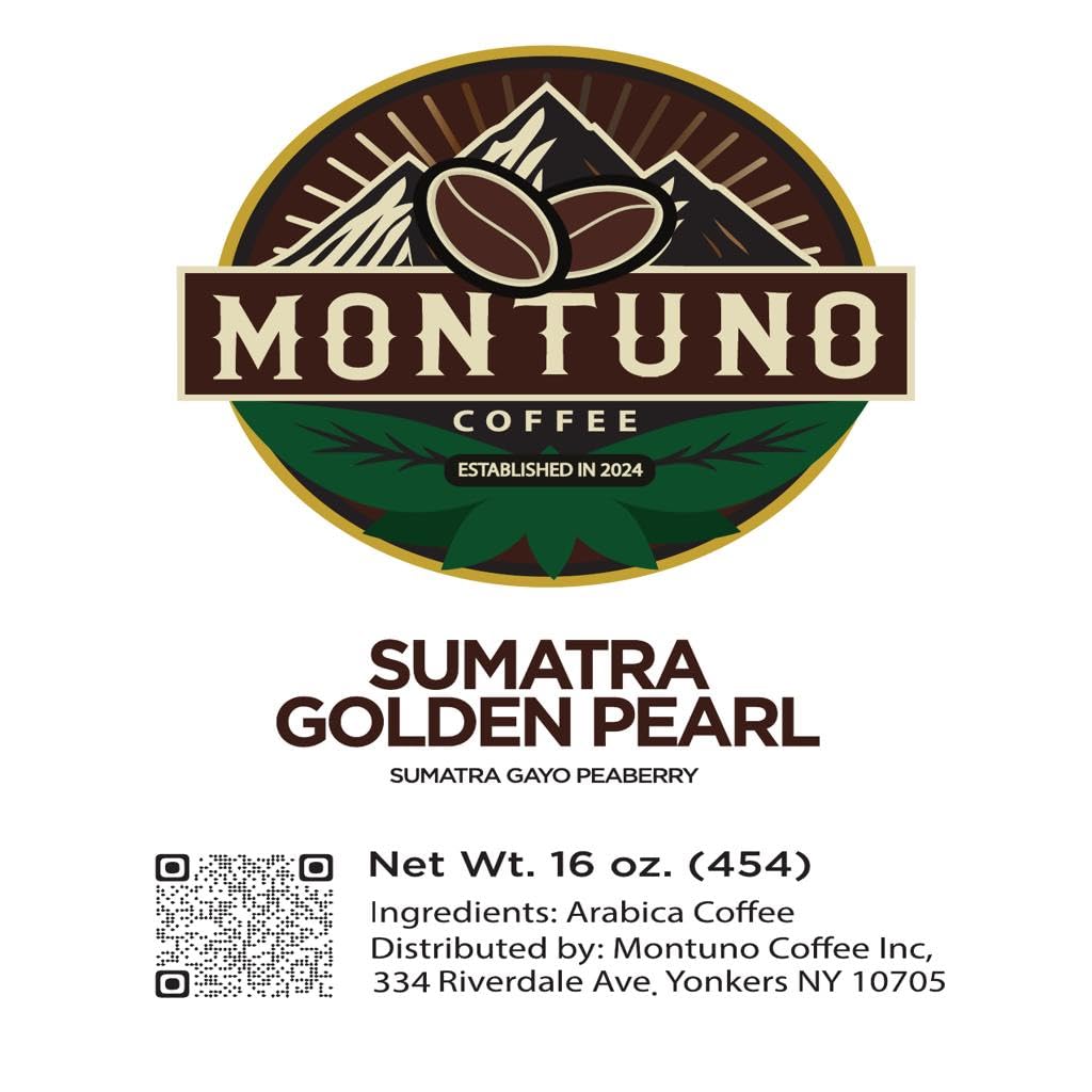 Sumatra Golden Pearl, Dark Roast, Single Origin, (Whole bean), 1 Lb