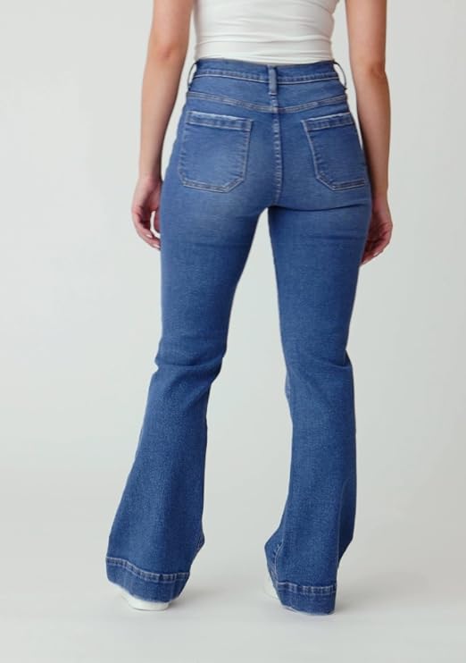 kensie Jeans for Women Vintage Luxe Denim High Rise Patch Pocket