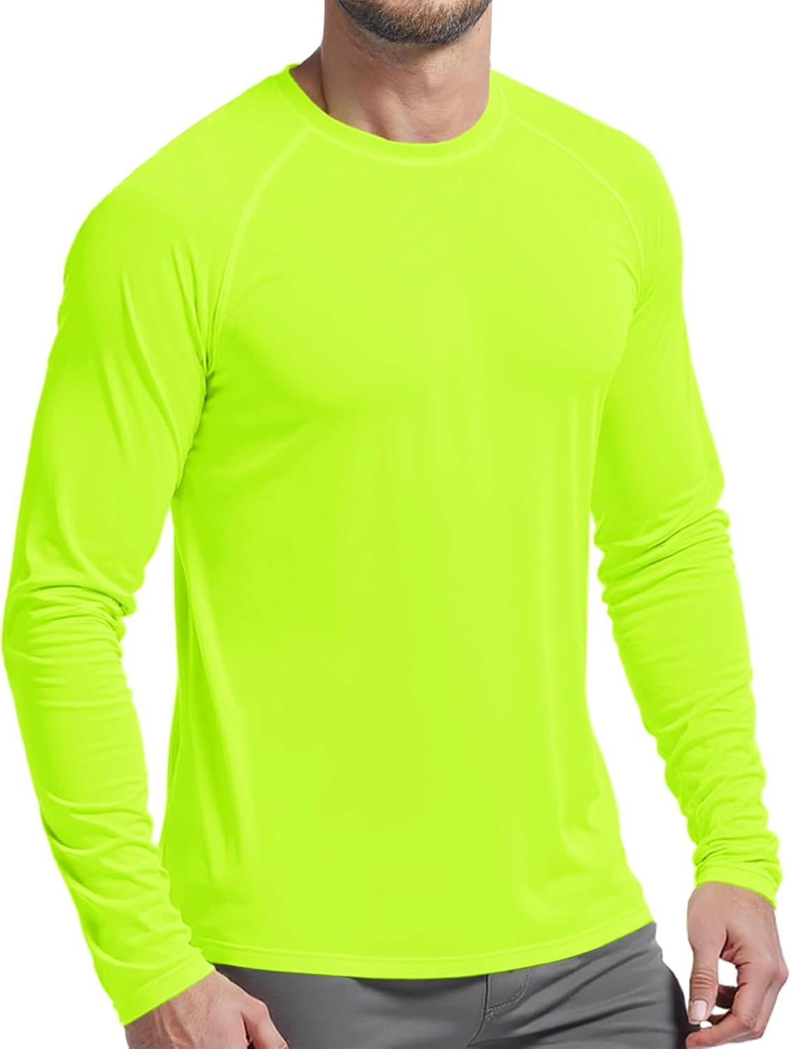 Mens UPF 50+ UV Sun Protection Shirts Outdoor Long Sleeve SPF Rash Guard for Fishin...