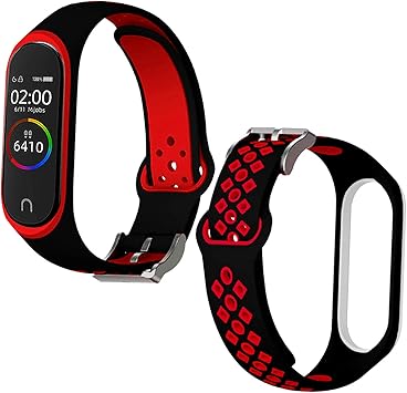 Th-some Correa para Xiaomi Mi Band 4 / Mi Band 3, Agujero de Aire Transpirable Colorido Suave Silicona Bracelet de Repuesto Deportivo, Correa Silicona ...