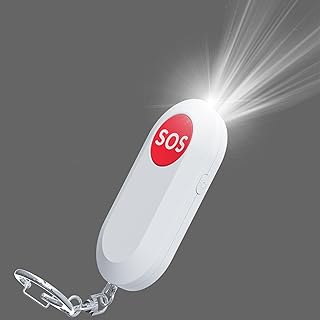 Personal Alarms for Women Safesound Personal Safety Alarm with Pull Pin Police Supported Emergency Panic Attack Alarm Runner Jogger Walker Elderly with Strobe LED Light Rechargeable Cable White