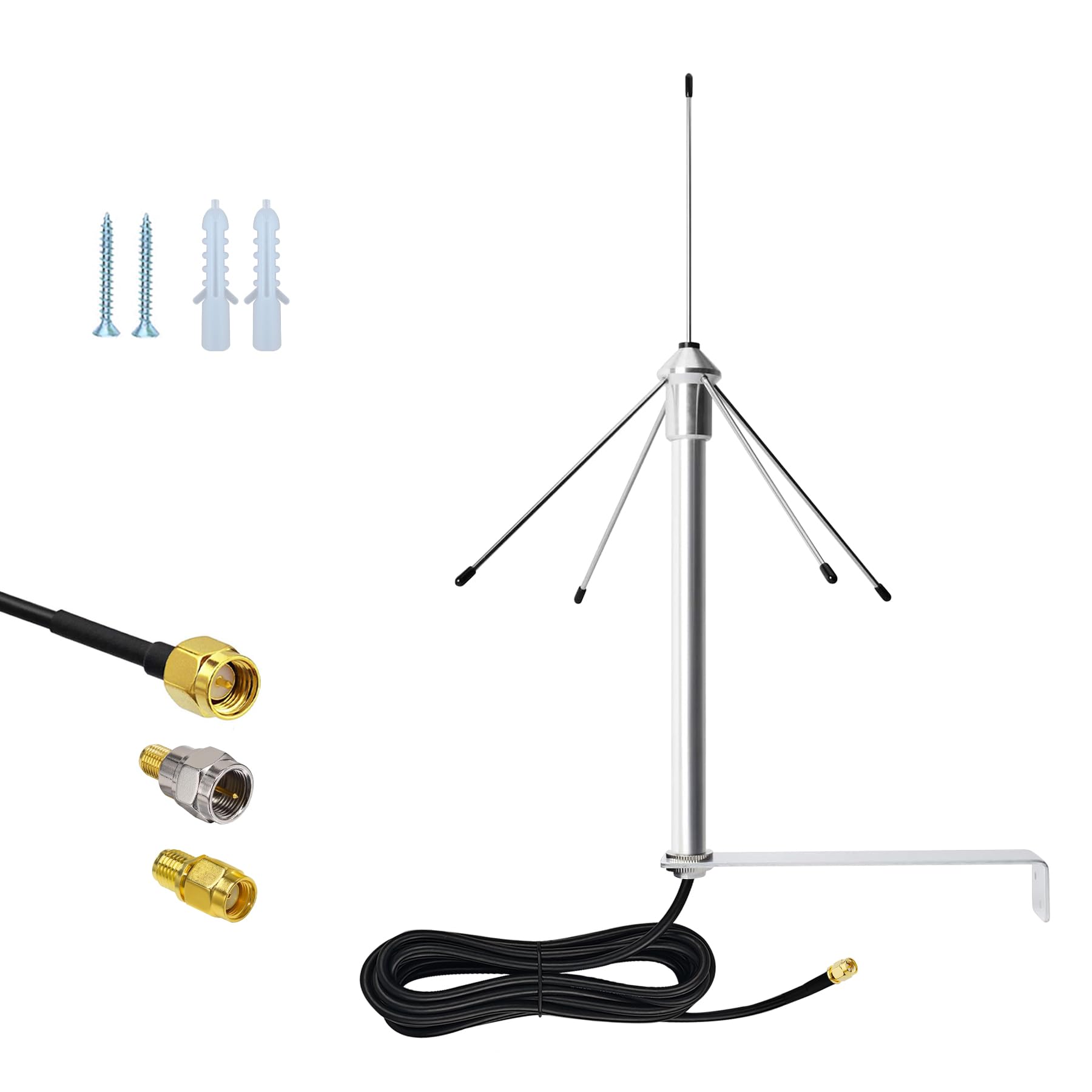 Omni Externe Antenne, 433 MHz, 3 dBi-Antenne, mit 3 m Koaxialkabel, SMA-Stecker und Halterung für kabellose Router, elektrischer Toröffner, Signalverstärker, Mobilfunktelefon, Handteile, Garagentor