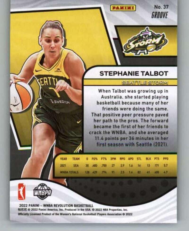 Miniatura 2 de 2022 Panini WNBA Revolution Groove #37 Stephanie Talbot Seattle Storm Basketball Trading Card