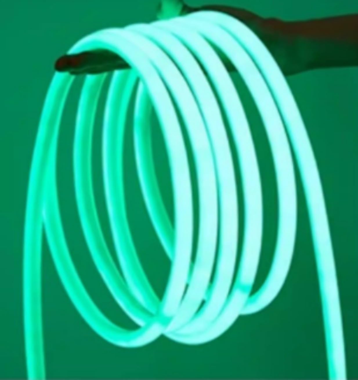 LED Light Strip; Circular Technological neon Light Strip; Outdoor Waterproof Room Atmosphere Light Strip; Soft Light Tube (60-Meter Installation; 360 ° Waterproof Lighting) Green