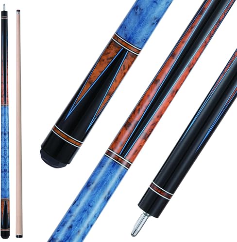 Miniatura 11 de Tacos de piscina de arce canadiense (0.394 in/0.453 in/0.512 in), 2 palos de piscina de 58 pulgadas con eje de desviación bajo, palos de billar