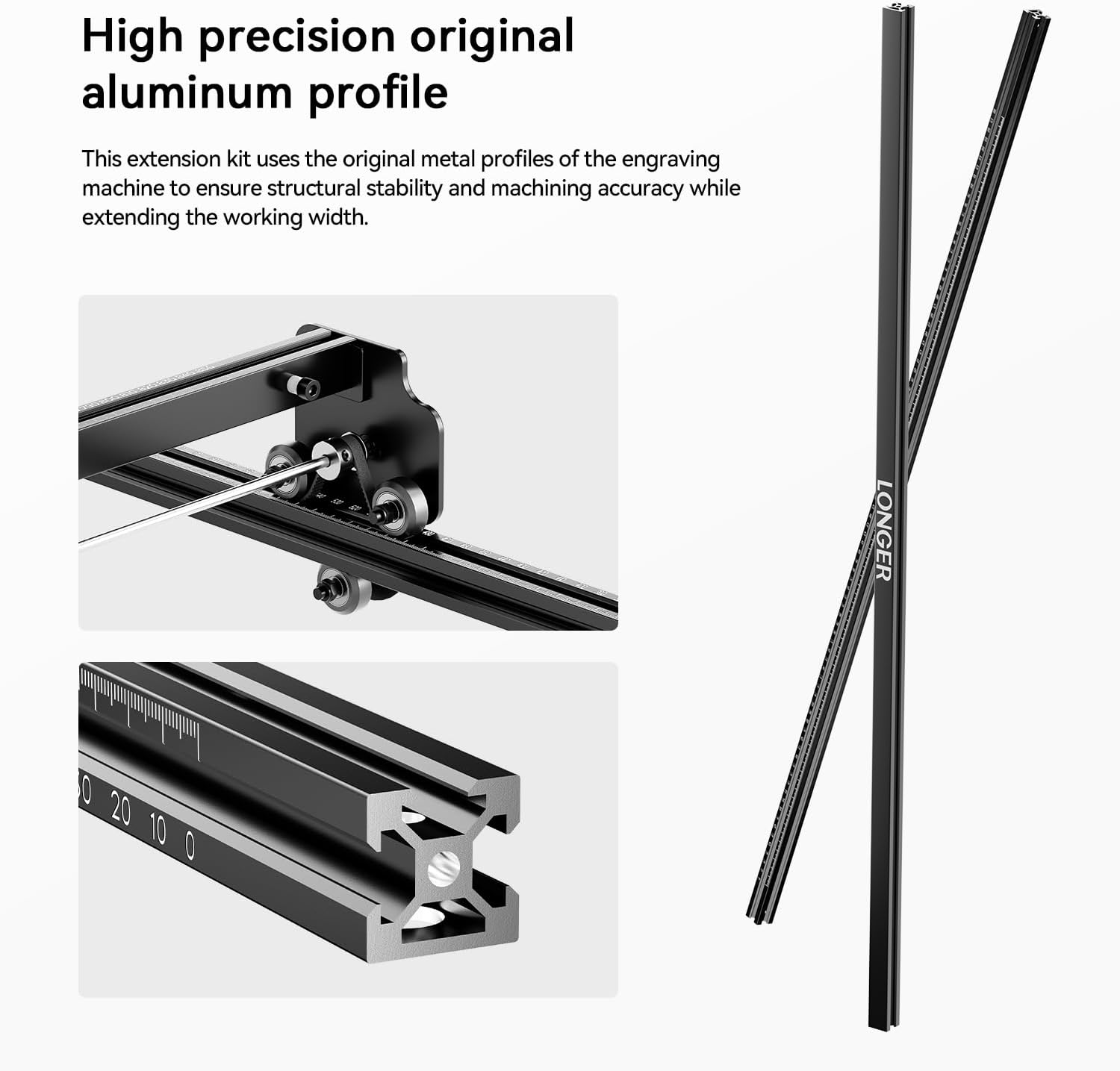 LONGER New X Y-Axis Extension Kit for RAY5 5W/10W/20W Laser Engravers, for Control Boxes with Air Pump Port, Easy Installation for Larger Engraving Area