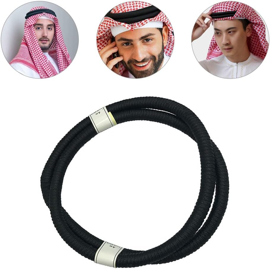 LALAFINA Arab Keffiyeh Scarf Wrap Muslim Headscarf Headband Muslim Head Wrap Arabic Headcover Shawl Headpiece for Men
