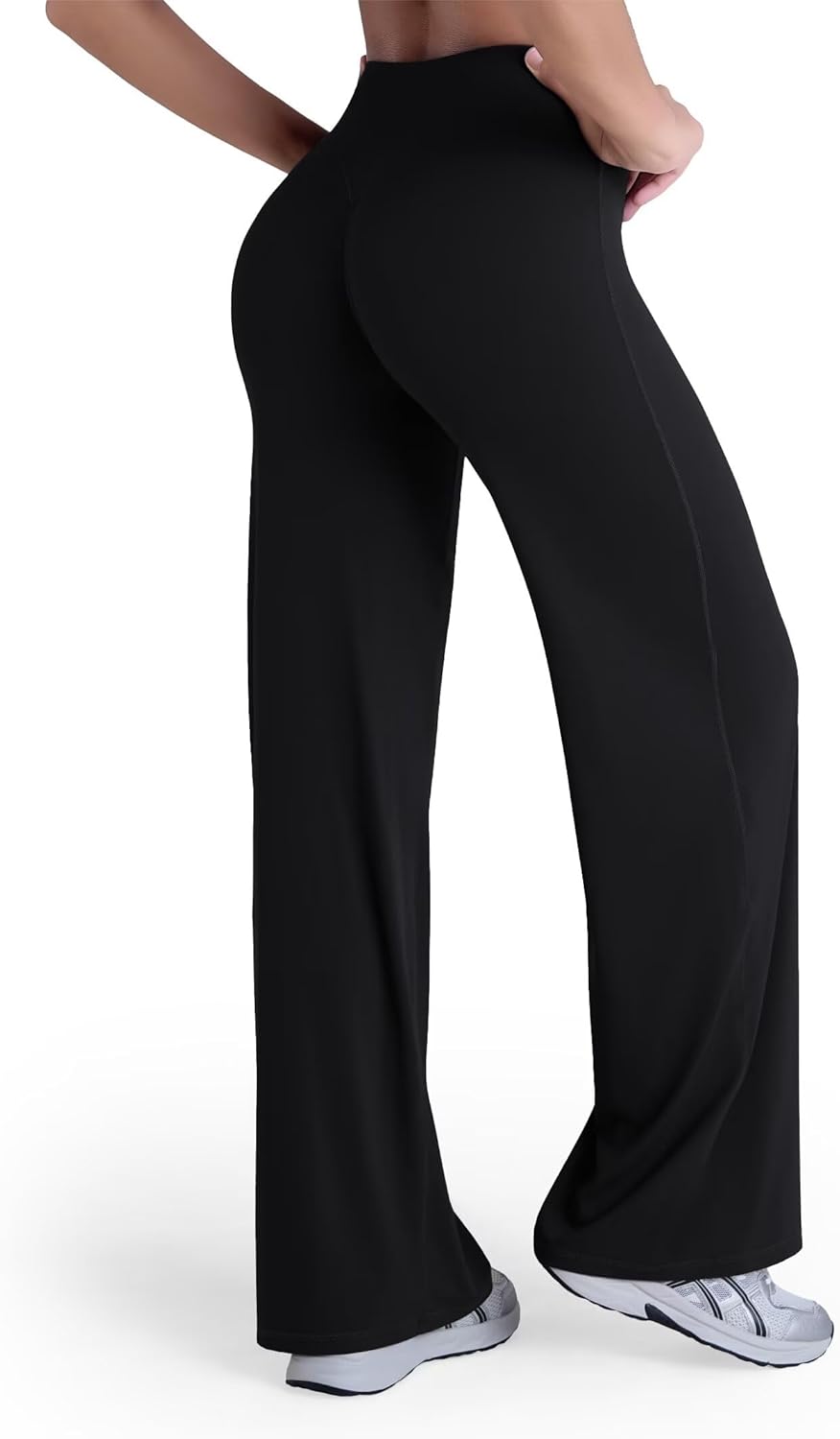 Sunzel Women's Butt Lifting Wide Leg Yoga Pants High Waist Tummy Control No Front Seam Straight Leg Workout Gym Bottoms