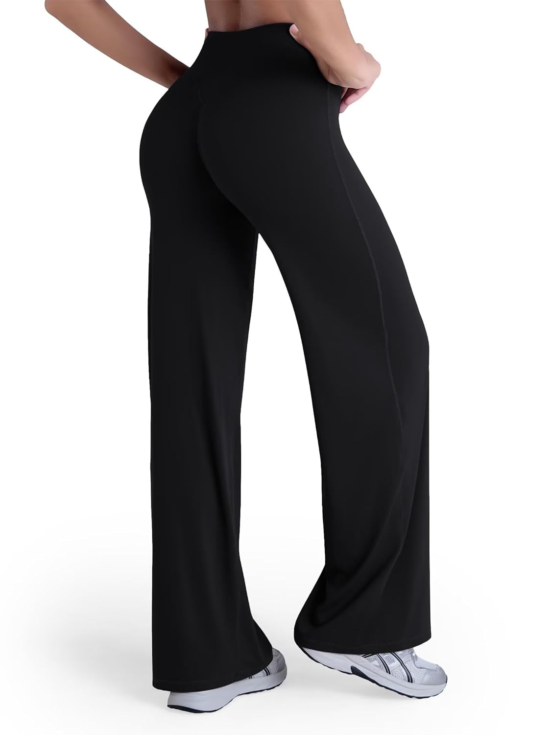 Sunzel Womens Butt Lifting Wide Leg Yoga Pants High Waist Tummy Control No Front Seam Straight Leg Workout