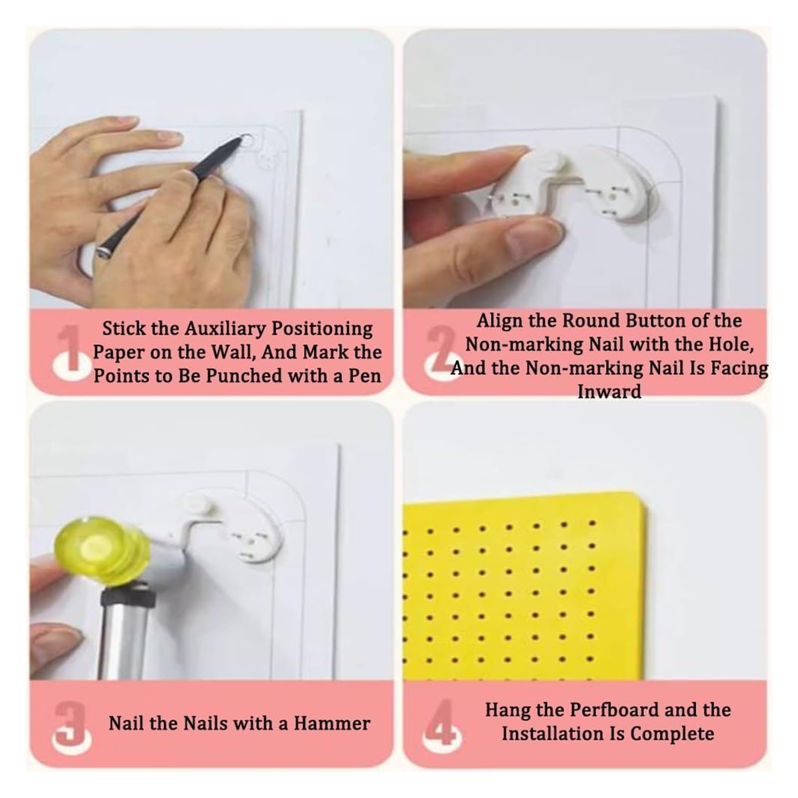 Muro Panel Perforado Para Herramientas Kit Organizador De Tablero Perforado, 40x40 Cm, Montaje En Pared, Tablero Perforado De Bricolaje, Tablero De Herramientas De Almacenamiento En Pared Con Accesori