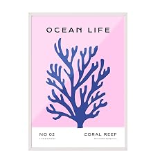 Zestia Beyaz  er eveli Tablo Mercan Dalgalar    Okyanus Temal  Banyo Dekoru Poster 101211, 15 x 21