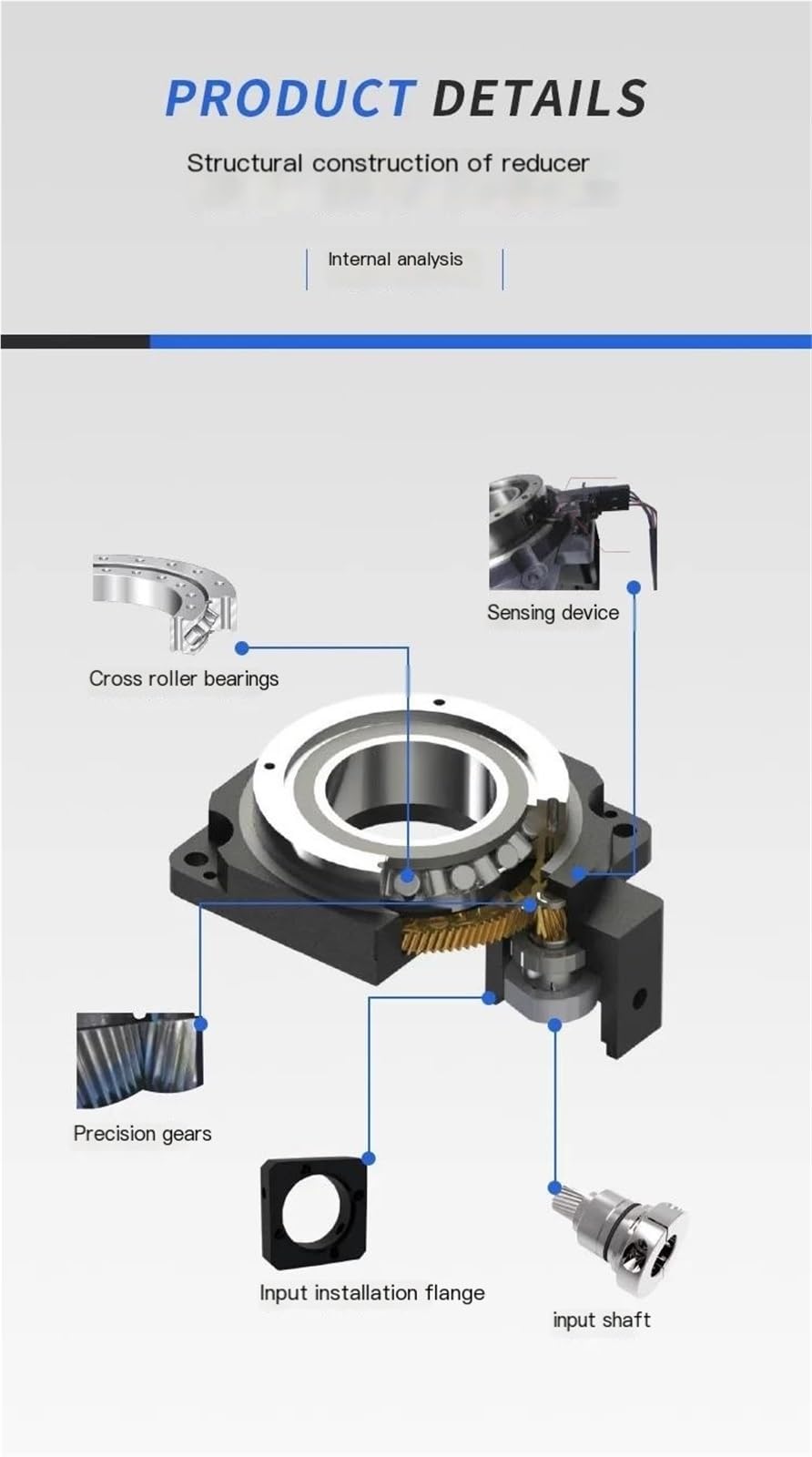 THG85-60 Réducteur planétaire Creux Rotatif à 2 étages avec Rapport de réduction Standard pour servomoteur AC 200 W 400 W, Arbre de 14 mm (30:1)