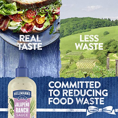 Hellmann's Dressing And Dip For Burgers, Sandwiches, And More Jalapeno Ranch Drizzle Sauce Squeeze Bottle 9 Oz #TOP2
