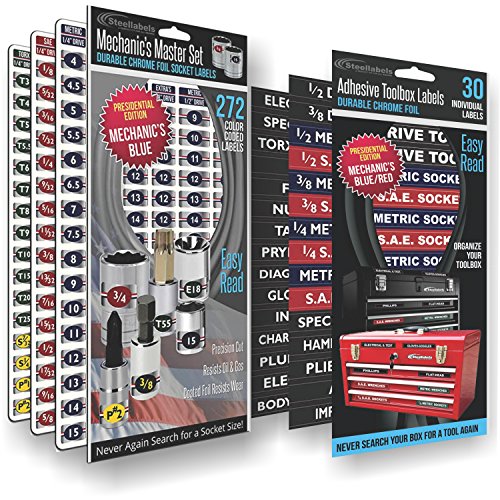 CADHBLU001 Steellabels Adhesive Toolbox Combo Labels (Blue Edition)