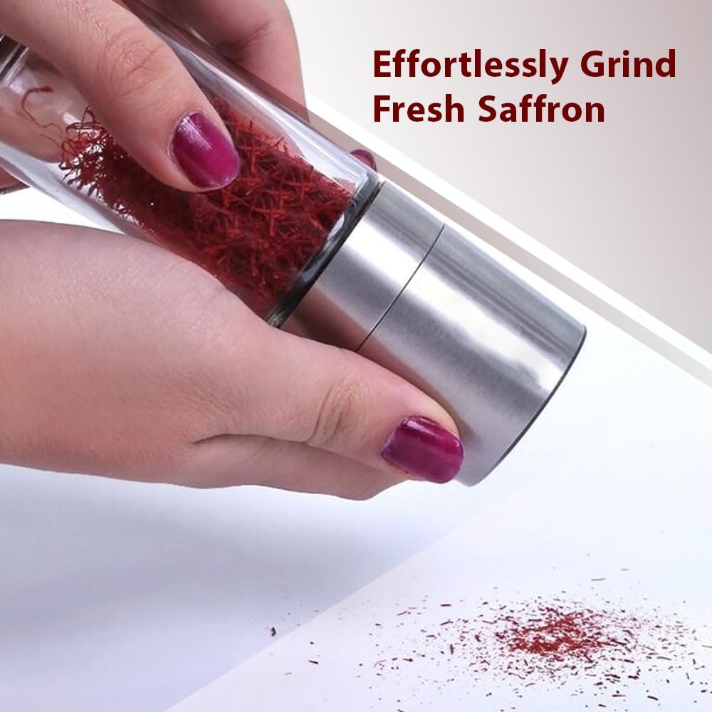 Premium Saffron Grinder: The Gourmet Saffron Grinder: Masterfully Grind Salt, Pepper, and Spices for Culinary Excellence Multi-Use Kitchen Tool, Made in USA