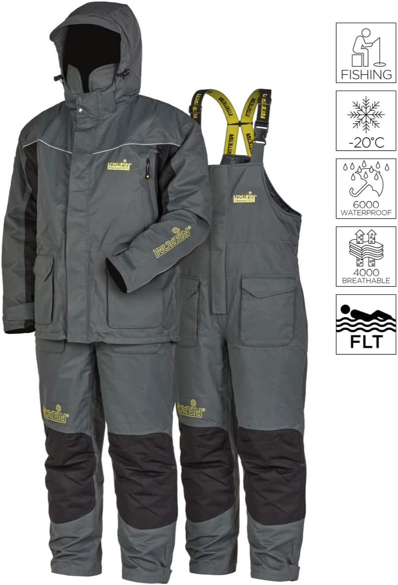 NORFIN ELEMENT SUIT – Insulated Float Assist Ice Suit, Waterproof & Breathable Winter Jacket and Bib Set