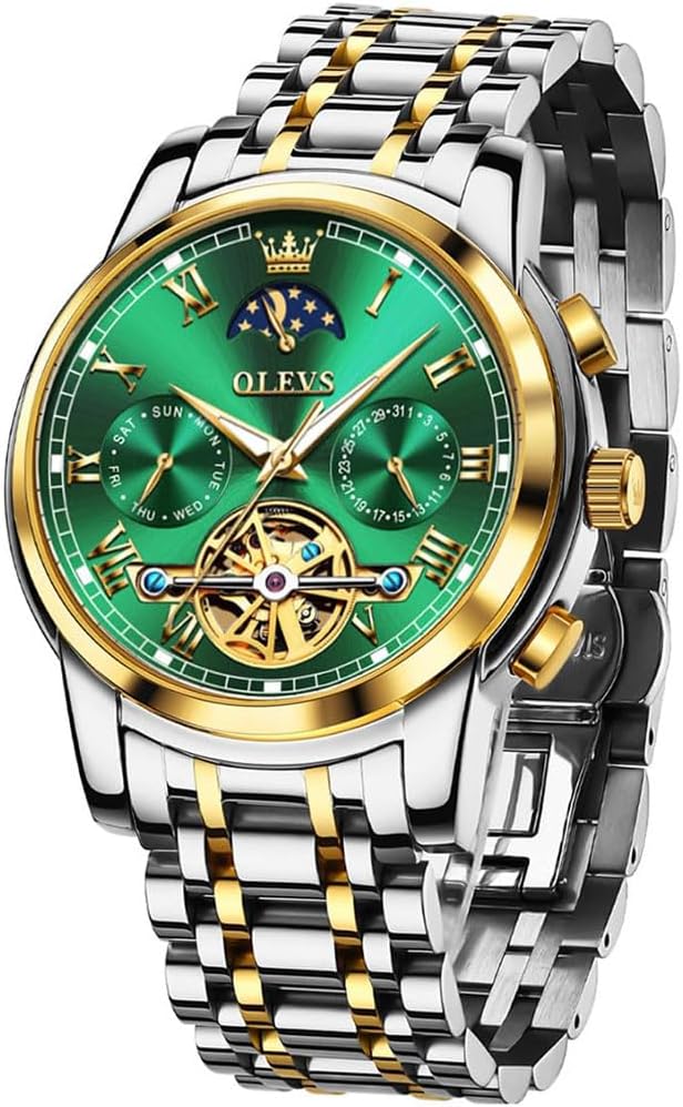 OLEVS Mens Watches Large Face Watch for Men Casual Stainless
