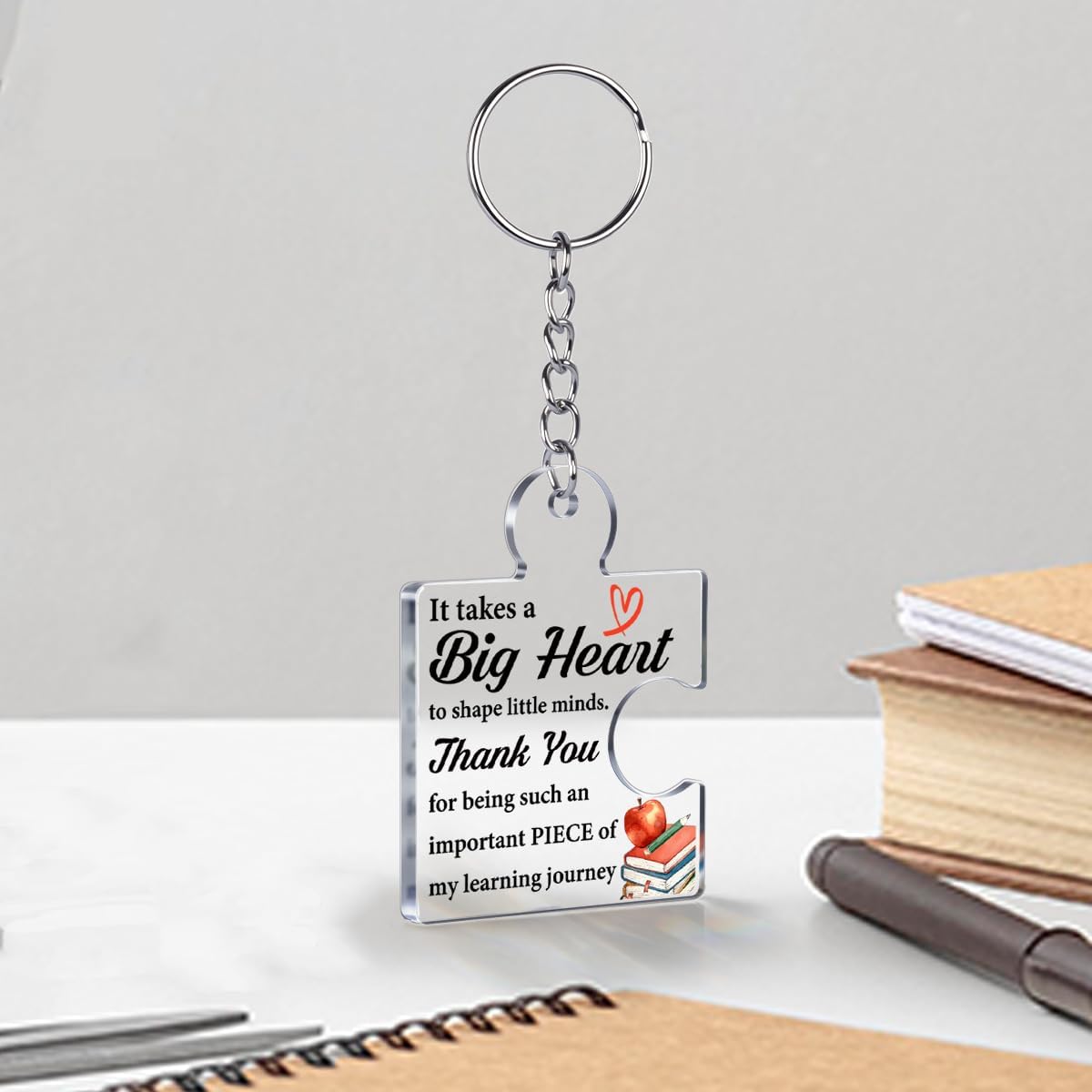 Teacher Appreciation Gifts in Bulk, 12 Pcs Thank You Keychain for Women Men Teachers Acrylic Puzzle Piece Keychains image 3