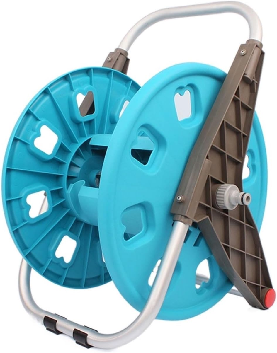 GLigeT Hose Pipe Holder Large Garden Hose Reel, Wall/Floor Mounted Hose Reel, Portable Garden Hose Holder Outdoor Water Hose Reel,Holds 164 feet of 1/2 inch Hose for Outside Garden Hose Pipe Hanger