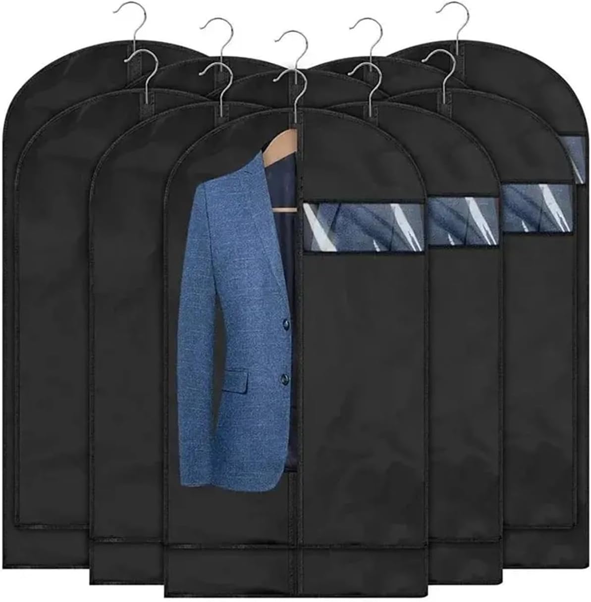 Hanging Garment Bag for Travel and Storage 5-10 PCS 60 * 140cm Dustproof Cloth Cover Bags Clothes Hanging Garment Dress Suit Coat Dust Home Storage Bag Pouch Case Organizer(5pc)