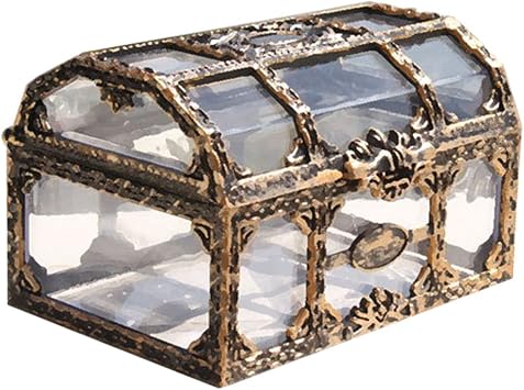 Transparent Pirate Treasure Chest, Skeleton Treasure Chest Jewelry Box Jewelry Case Retro Antique Trinket Keepsake Box with Vintage Lid, Jewelry Display Jewelry Storage Organizer for Jewelry, Antique Grocery