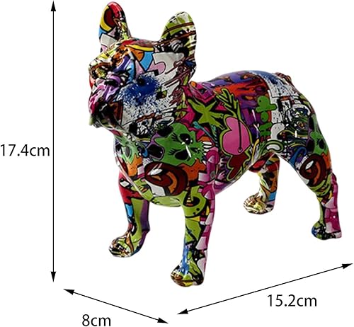 Miniatura 11 de Estatua de bulldog francés, estatuas de bulldog para decoración del hogar, estatua de animal, decoración de estantes, escultura artística