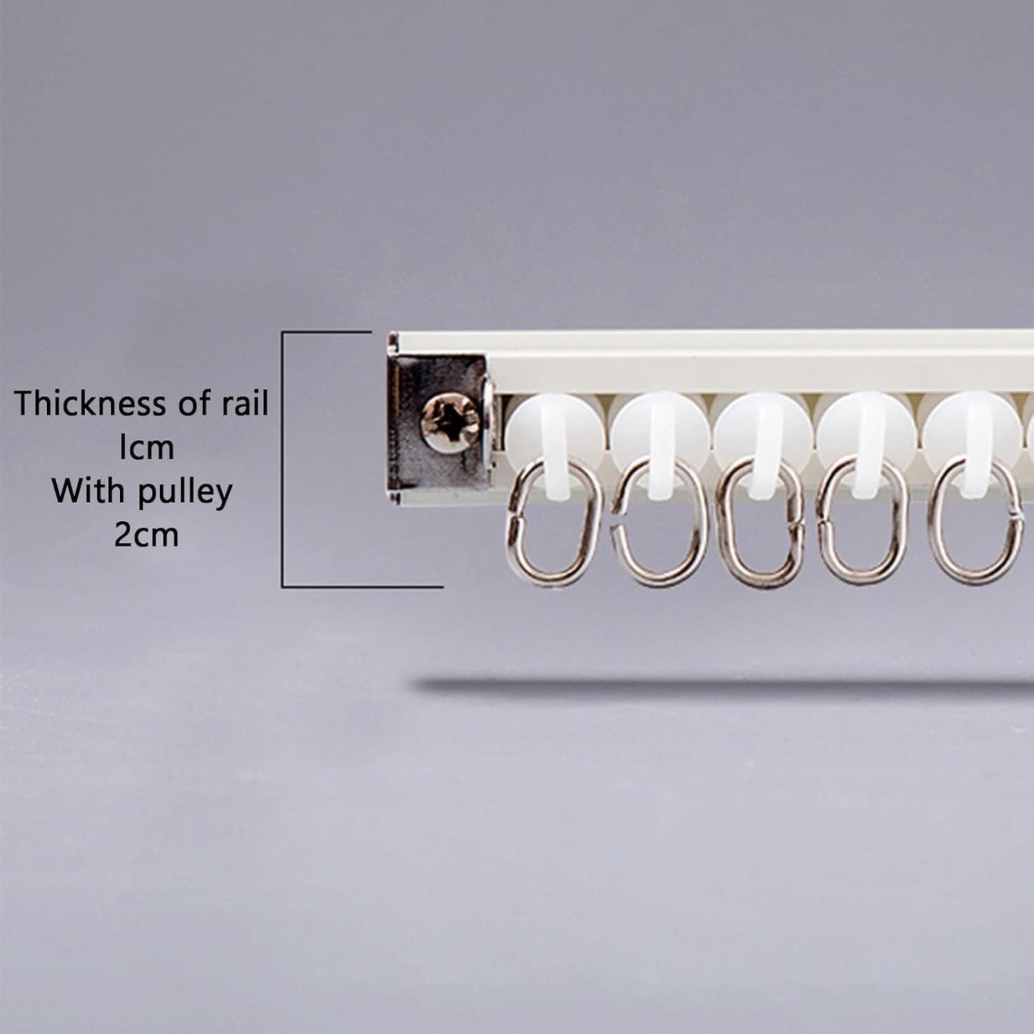 Binario per Tende Autoadesivo, Guida per Tende a soffitto o Parete, Senza Fori, Viti o Attrezzi, Asta Adesiva da 0,6 m a 2,8 m/2,0-8,5 Piedi, Idea, White, 2.8M/(9.1FT)