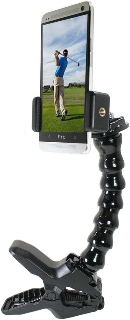 Swing Recording System | Large Device Holder (PHABLET) with Jaws Clamp & Gooseneck Mount. Compatible Large Devices Like iPhone 6/7 Plus, Samsung Galaxy Note, etc.