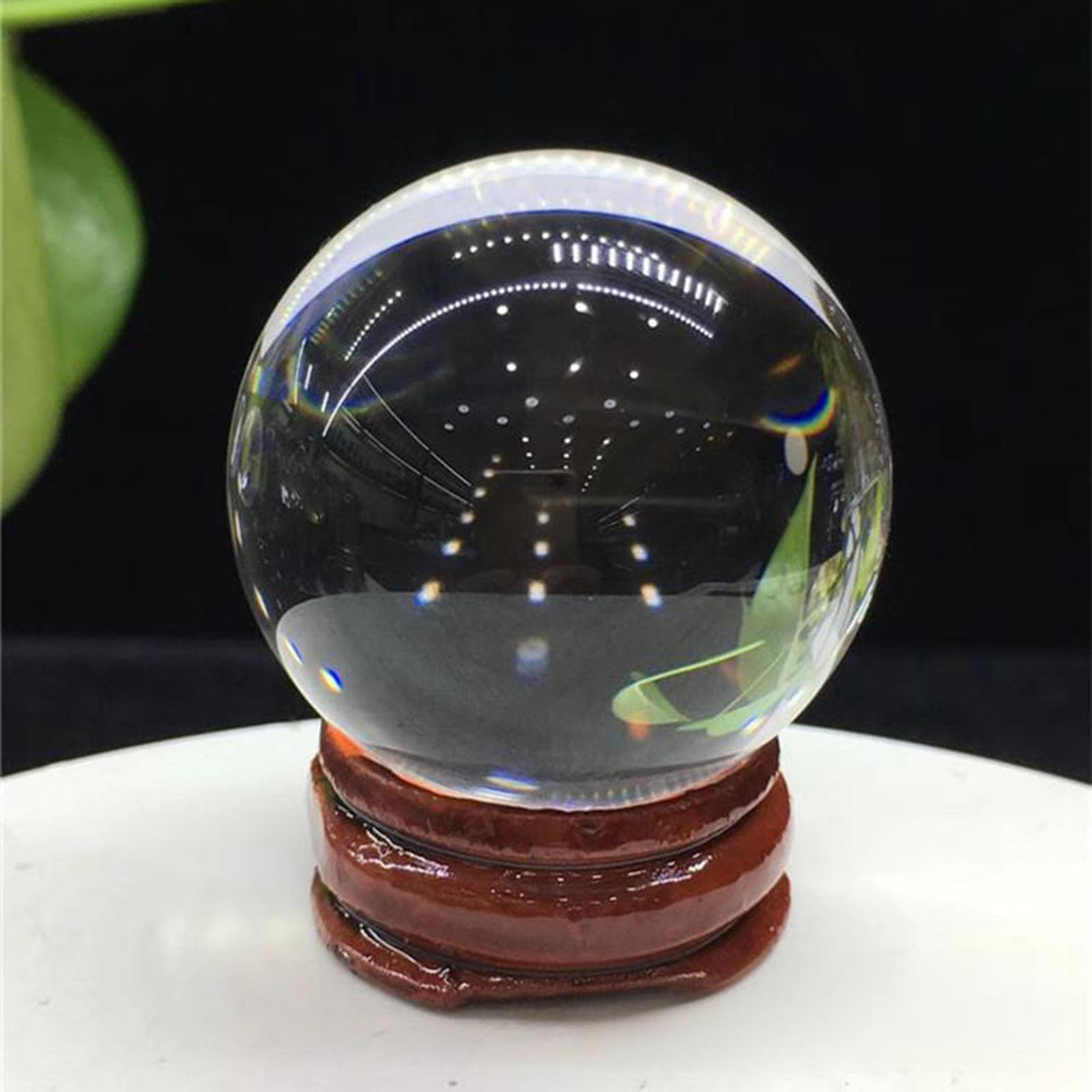 Bola de Cristal de Cuarzo Transparente Natural, Escultura de Cristal Natural con Soporte, Bolas de meditación de Cristal para fotografía, decoración del hogar, Feng Shui