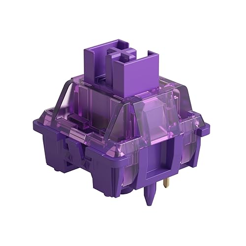 Akko V3 Lavender Purple Pro Keyboard Switch with Dustproof Stem for Mechanical Gaming Keyboard, 5-Pin Tactile Switches Pre-Lubed Switch (45pcs)