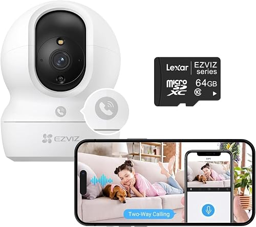 EZVIZ CP1 Pro 2K Indoor Security Camera, 2304x1296 Resolution, Smart Human Detection, Color Night Vision, Two-Way Audio, 88x88x119mm, White