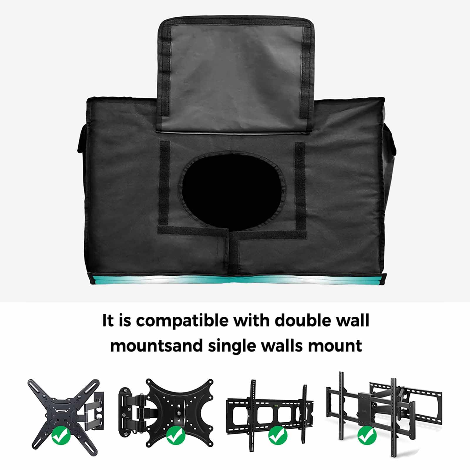 Funda Protectora Para TV Exterior - Impermeable 210D, Antipolvo - Con Bolsillo Para Mando - 111x68 Cm - Caqui