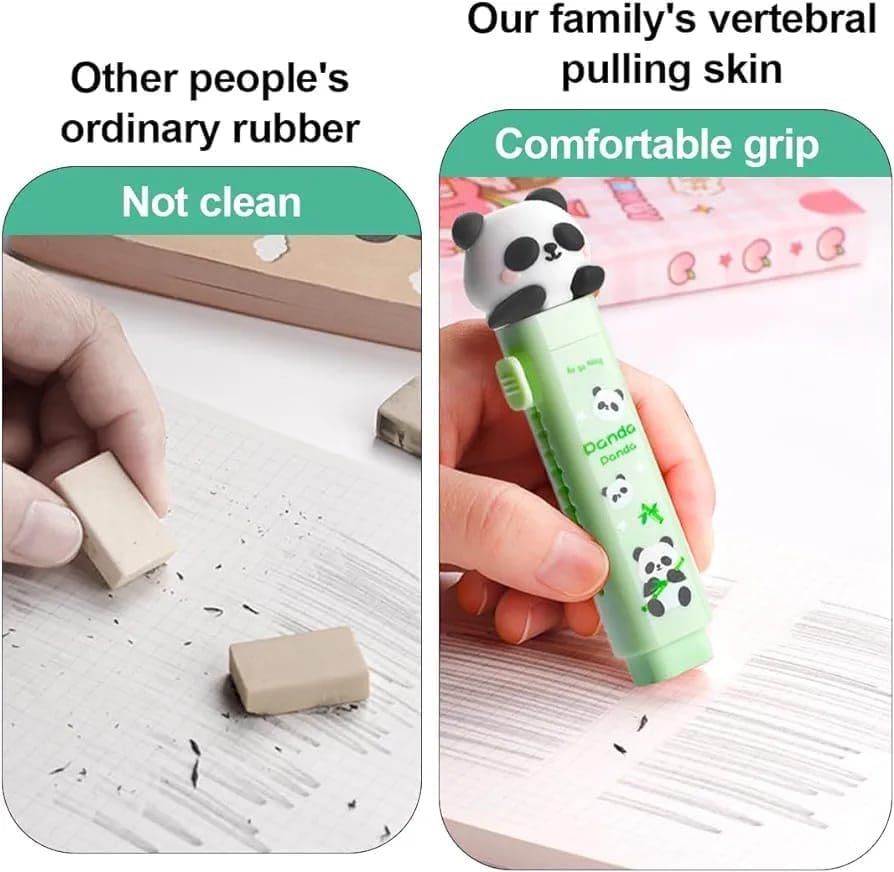 Image of DEOXY Eraser for Kids - Panda Cutter Shaped Eraser Set for Kids, Stationary Set, Rubber, Kawaii Erasers, Fancy Birthday Return Gift - Pack of 2 (Panda)