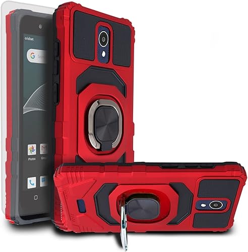 Miniatura 7 de Funda para AT&T Calypso (U318AA)/Cricket Vision 3 con protector de pantalla de vidrio templado, protector [grado militar], soporte magnético