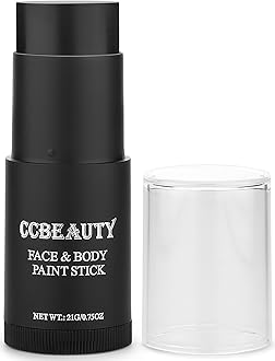 Eye Black Face Paint Stick,Face Painting Kit,Non Toxic SFX Makeup For Skeleton Game Day Sports Halloween Costume Cosplay,Oil Based Professional FX Body Paint,Full Coverage Painting Foundation